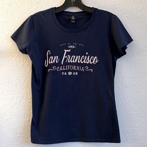 Anvil Lightweight San Francisco T-shirt. Blue size S